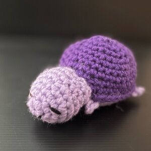 Handmade Purple Crochet Plush Turtle